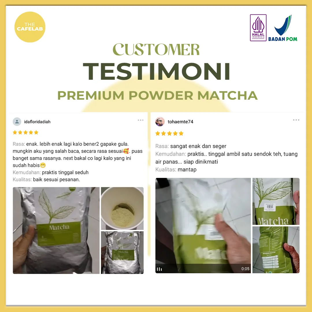 Testimoni Premium Powder Matcha The CafeLab